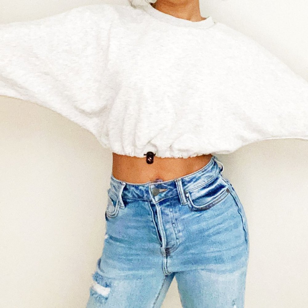 Cropped Toggle Sweatshirt